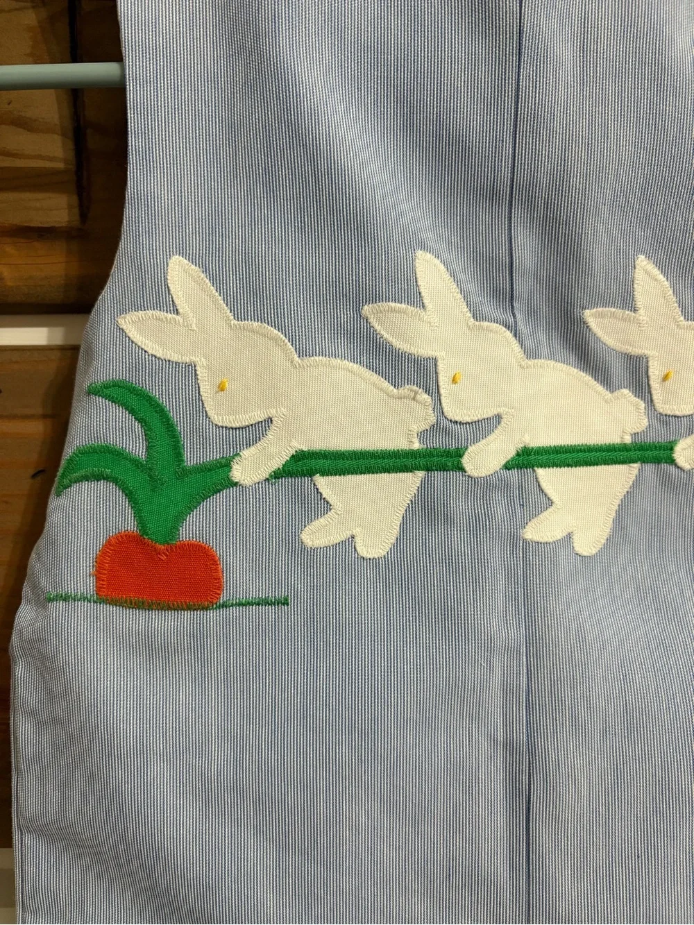 Kelly’s Kids Vintage Light Blue Boys' Bunny Appliqué Shortalls